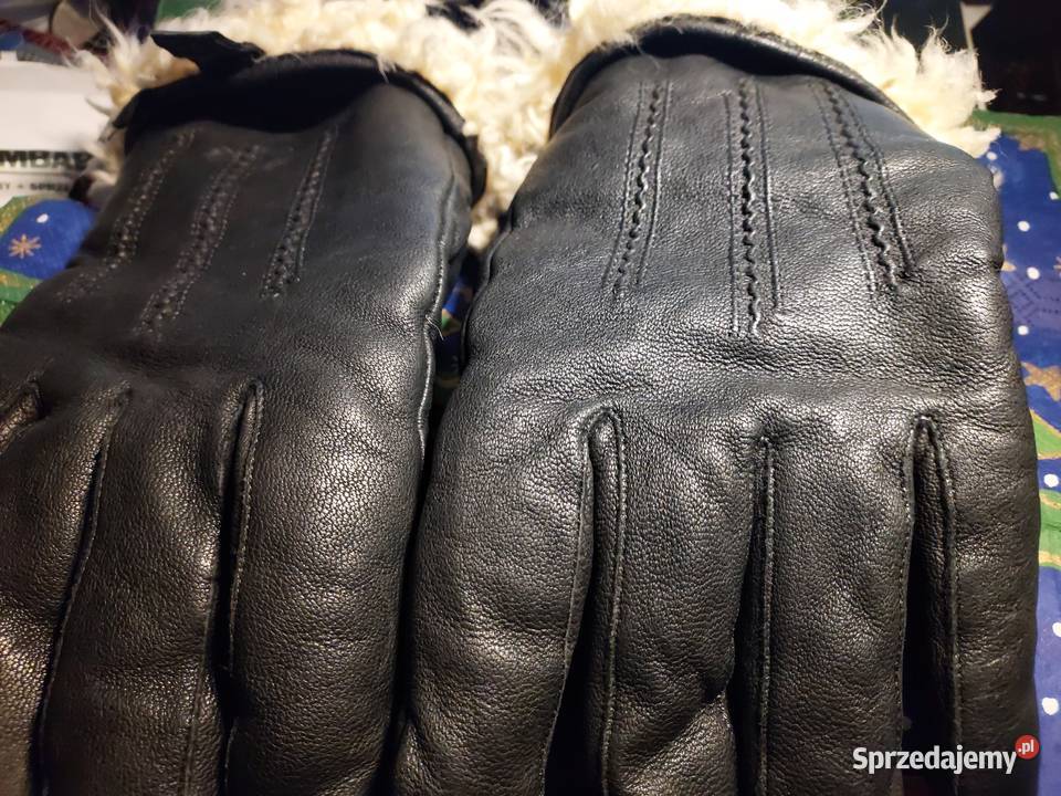 Skórzane rękawiczki ocieplane