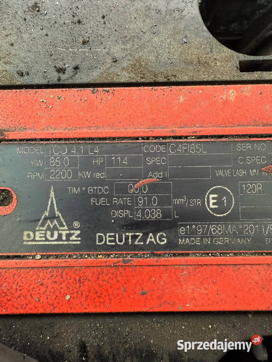 INDE silnik DEUTZ TCD 41 L4 Turbo 115 części łódzkie Działoszyn