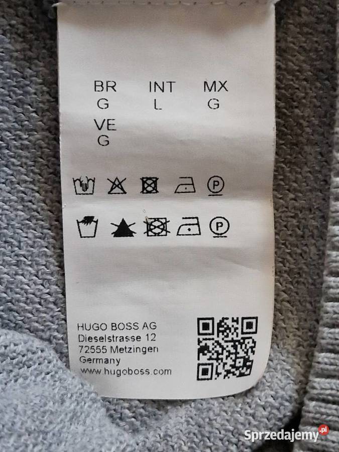 Hugo Boss Lekki Klasyczny Szary Sweter Męski 100 Rozmiar L Kraków sprzedam