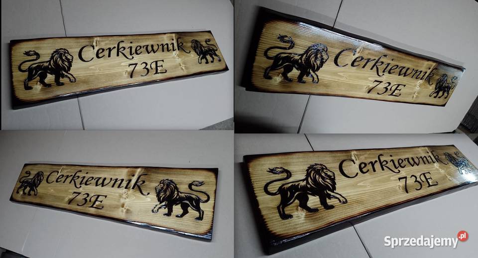 Tablica ADRESOWA na dom numer domu ulica adres z drewna