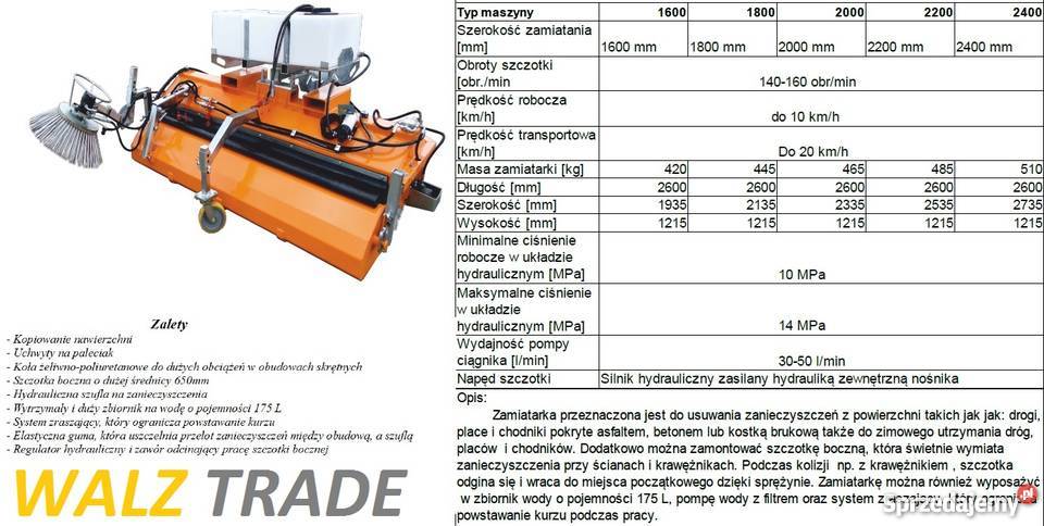 Zamiatarka szczotka do ciągnika traktorawózka Konopnica