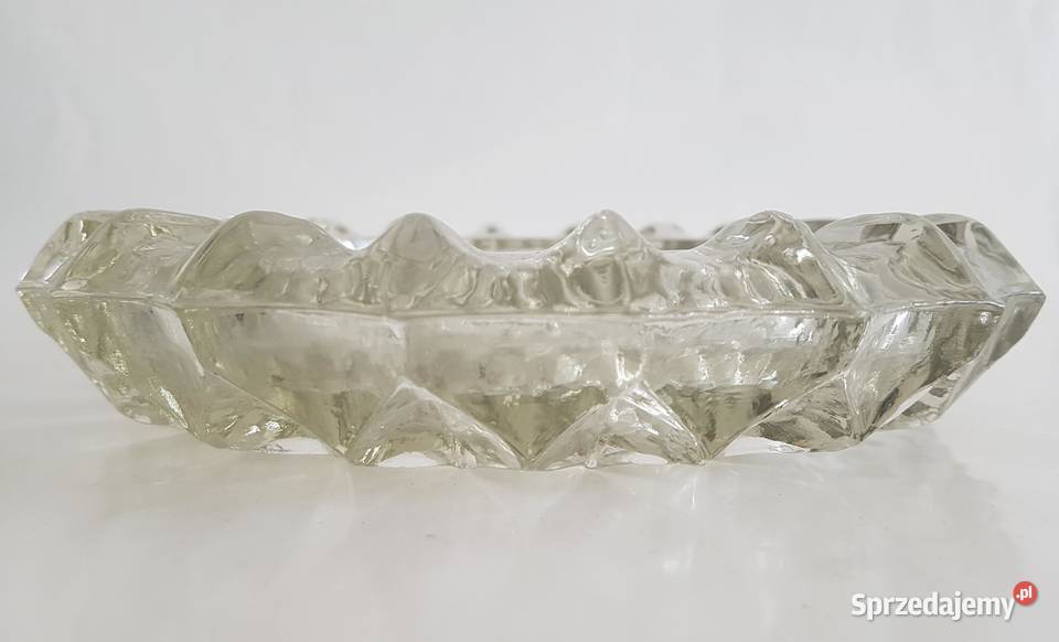 Popielniczka szklana dekoracyjna dekor szkła Legnica
