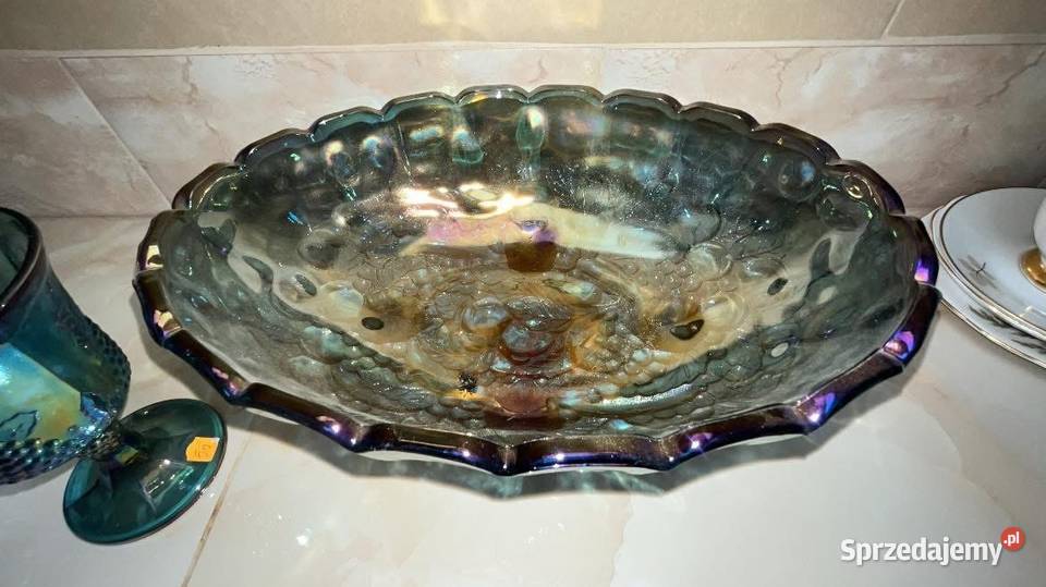 Karnawałowa szklana miska na owoce Indiana Amber