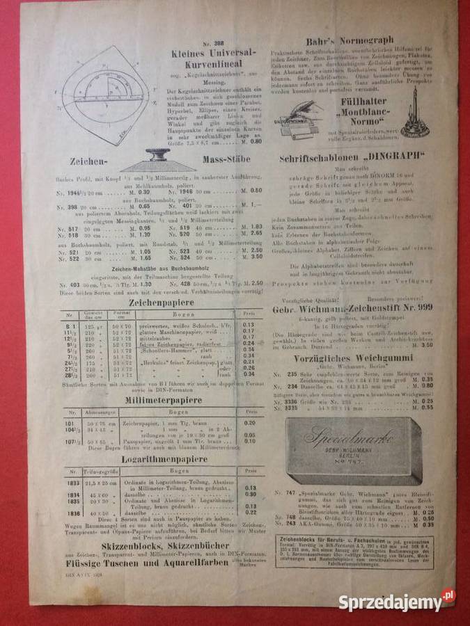 471 Niemiecki Prospekt Sprzęt Kreślarski Szczecin