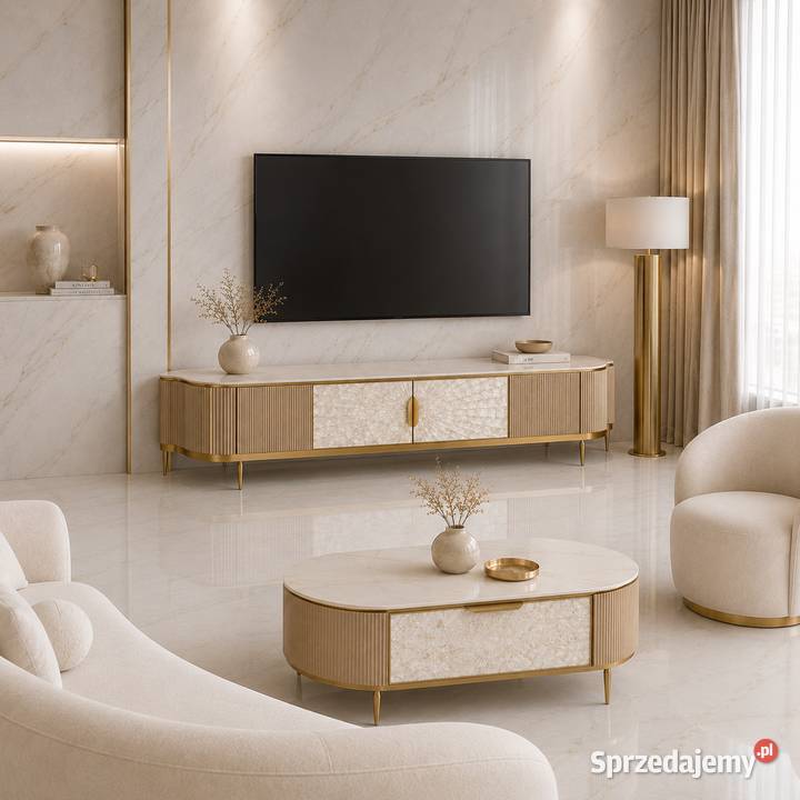 Komoda RTV złota Champion Glamour Premium 200cm małopolskie Nowy Sącz