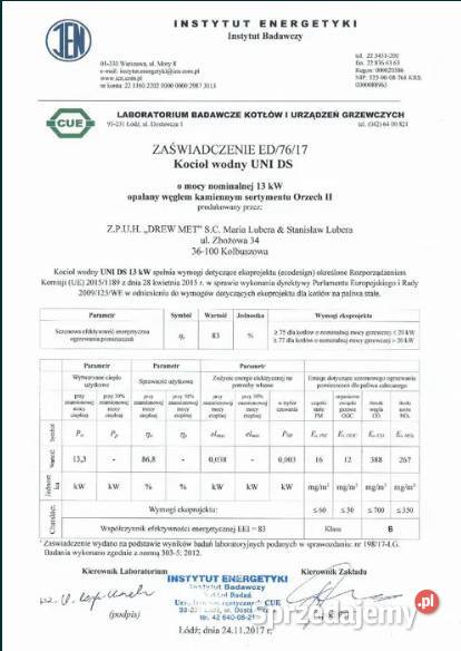 Piec CO Kocioł DREWMET UNI DS BW 13 kW nadmuch Kotły i Piece CO podkarpackie Tyczyn
