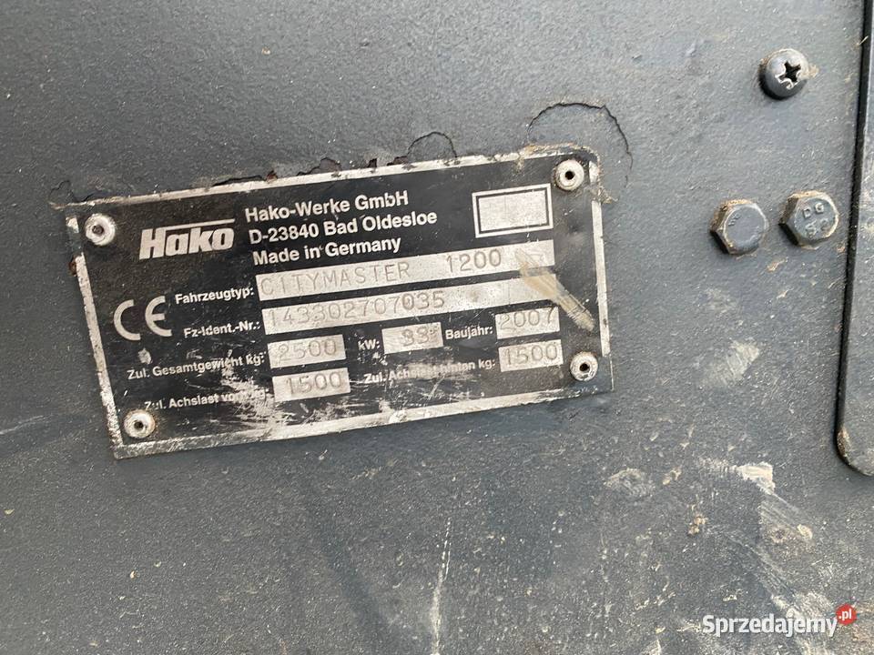 ZAMIATARKA HAKO CityMaster 1200 CX dodatkowy mazowieckie Radom sprzedam