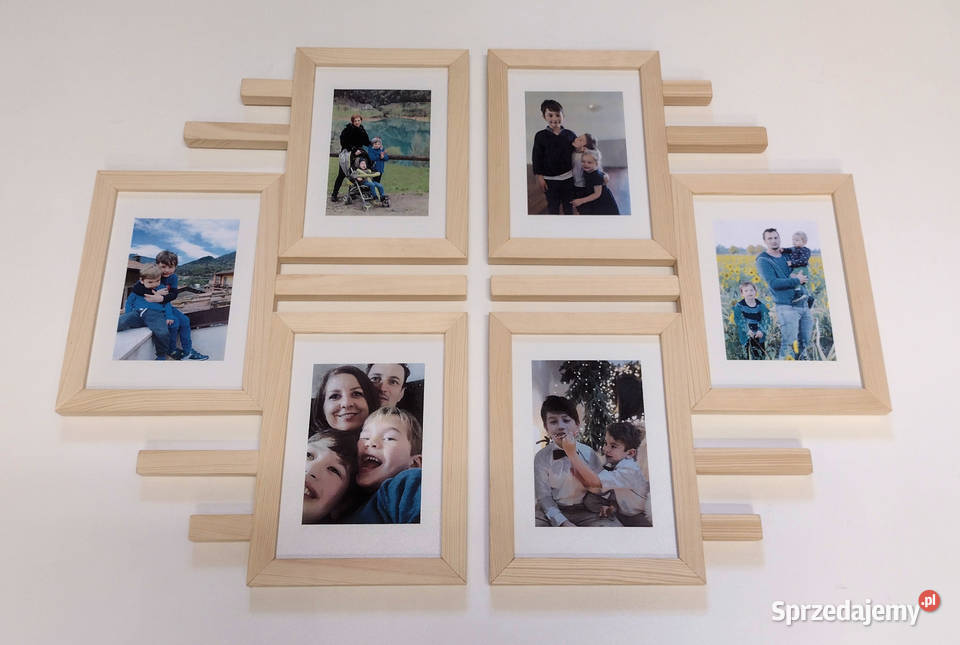Drewniana Multirama Ramka Na 6 Zdjęć 15x21