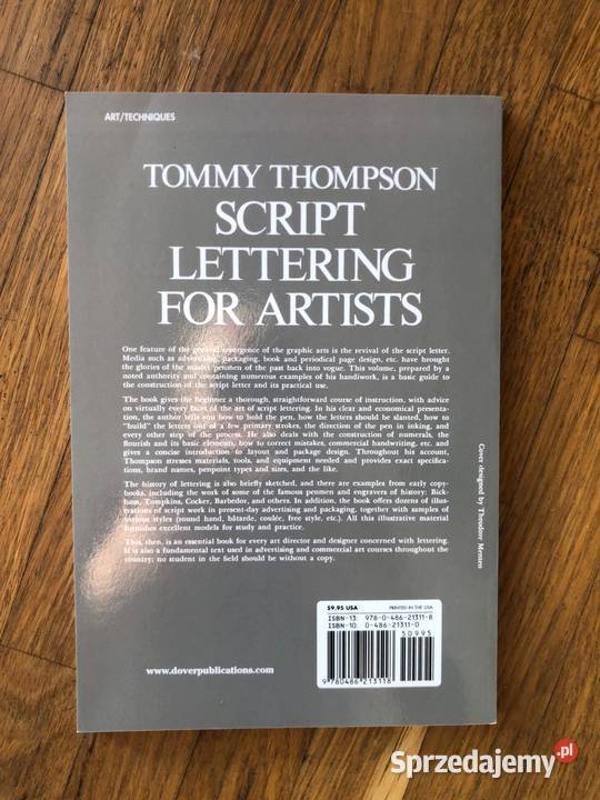 Script Lettering for Artists Tommy Thompson kujawsko-pomorskie Szramowo sprzedam