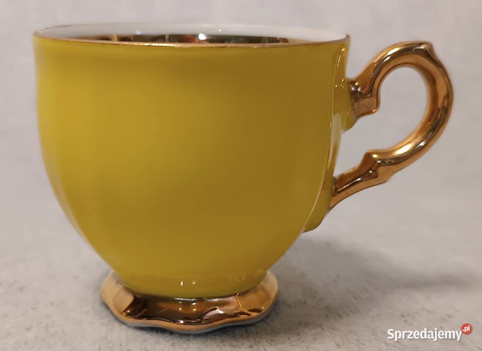 Kolekcjonerska Filiżanka do kawy Cytrynowe Duo Porcelana i szkło Wałbrzych