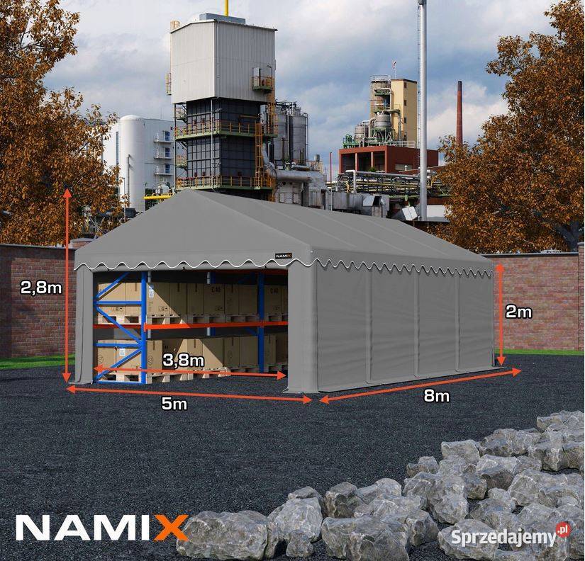 Namiot BASIC 5x8 magazynowy handlowy garaż PE Jabłonna