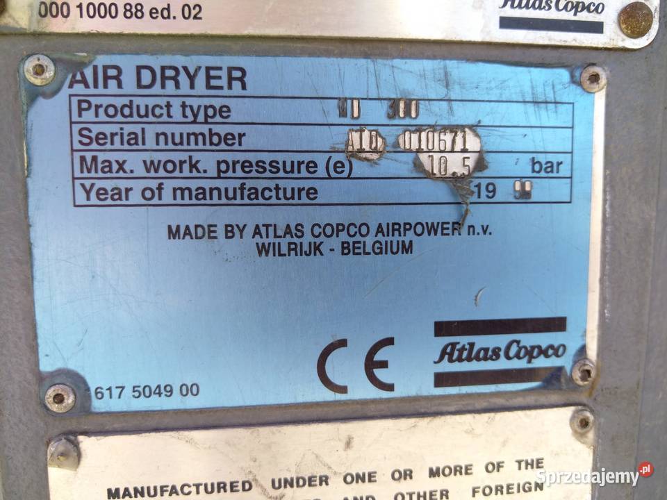 Osuszacz adsorbcyjny ATLAS COPCO MD300 HPS z Buk