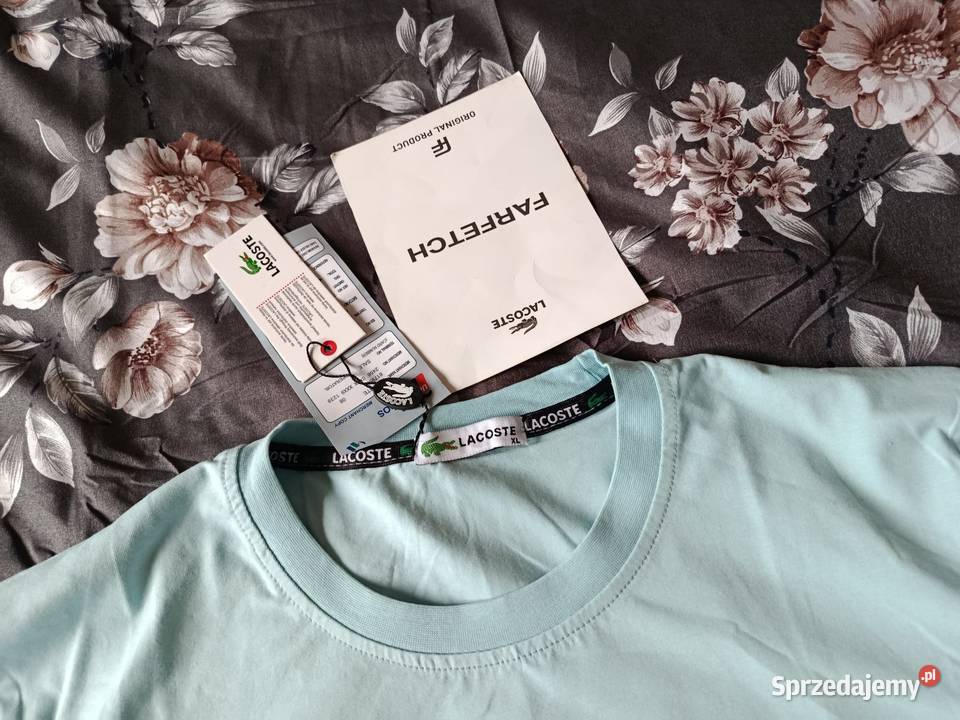 Tshirt męski Lacoste duże logo na środku fajny Białystok