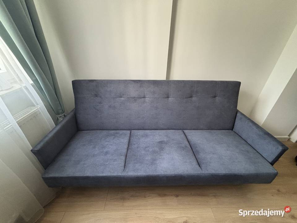 Szaroniebieska kanapa z pojemnikiem 92cm