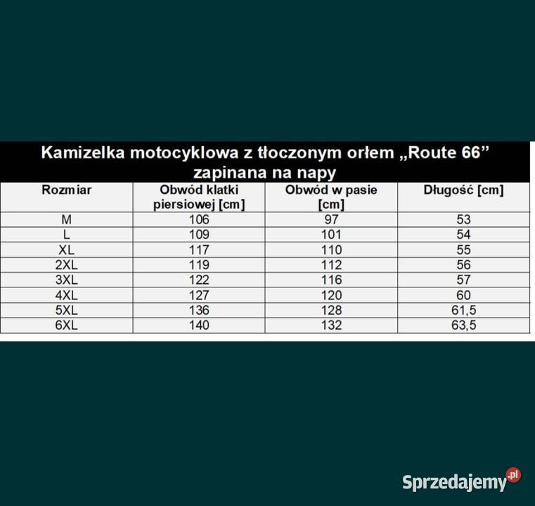 Kamizelka skórzana wytłoczony orzeł Route66 napy koszulki i bluzy Kaski i odzież Witnica