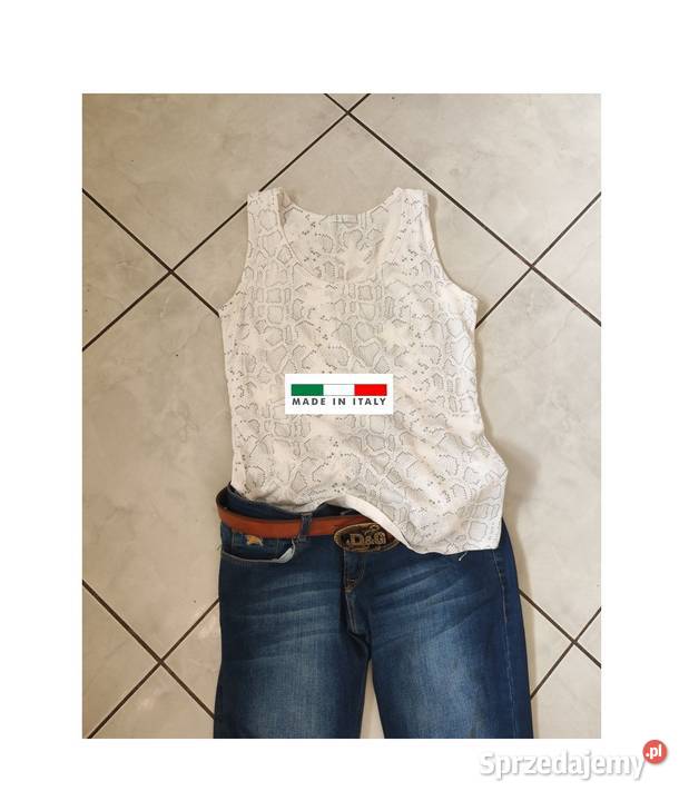 Made in italy koszulka top bluzka tshirt wężowa Bluzki i koszule Kielce sprzedam