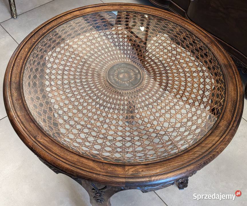 Wspaniały okrągły stolik ludwikowski dąbsklep Dąbrowa Górnicza sprzedam