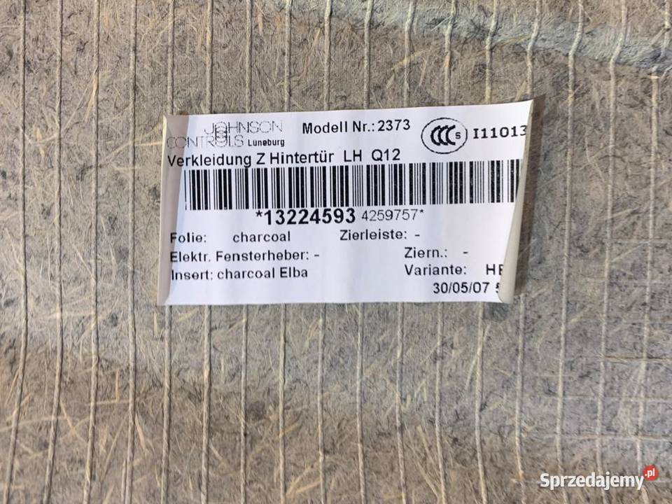 Tapicerka drzwi lewy tył tylna opel astra h Szczecin