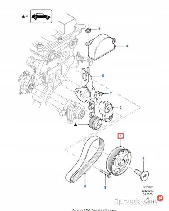 KOŁO PASOWE ALTERNATORA FORD MONDEO 0007 20