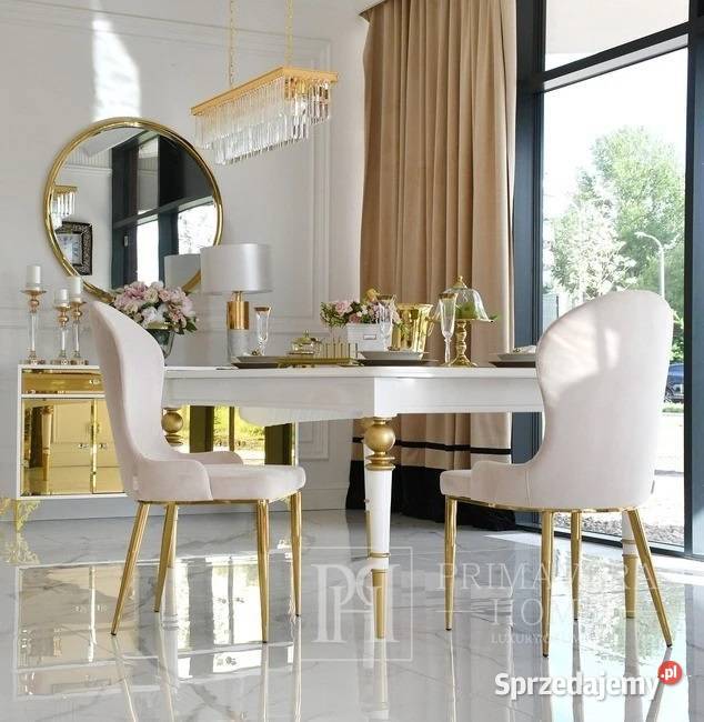 Luksusowe krzesło eleganckie do jadalni toaletki 56cm Warszawa