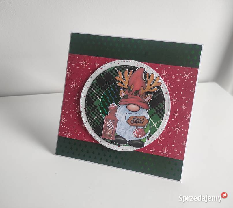 Kartka świąteczna ręcznie robiona na Boże Łódź