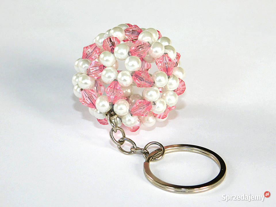 Brelok PIŁKA ręcznie szyty róż jasny Dębogórze