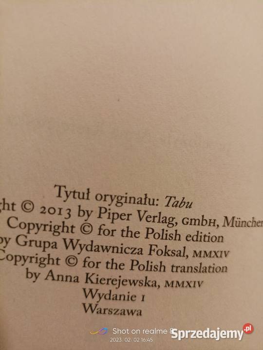 Tabu książki pierwsze wydanie Księgarnia Praga mazowieckie Warszawa sprzedam