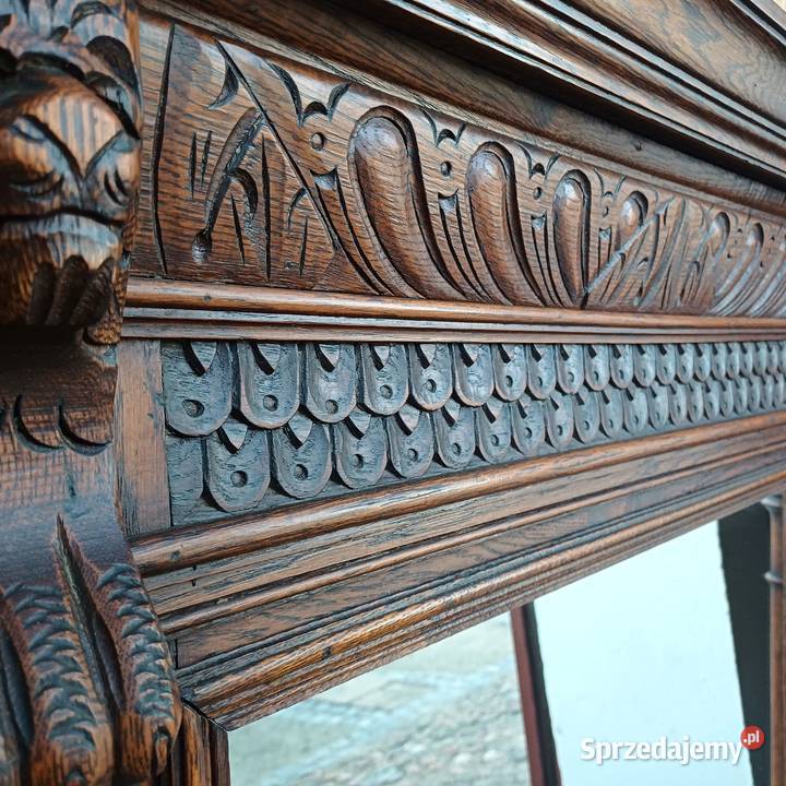 Eklektyczne Lustro Wiszące w dębowej ramie 1 Suchorzew sprzedam