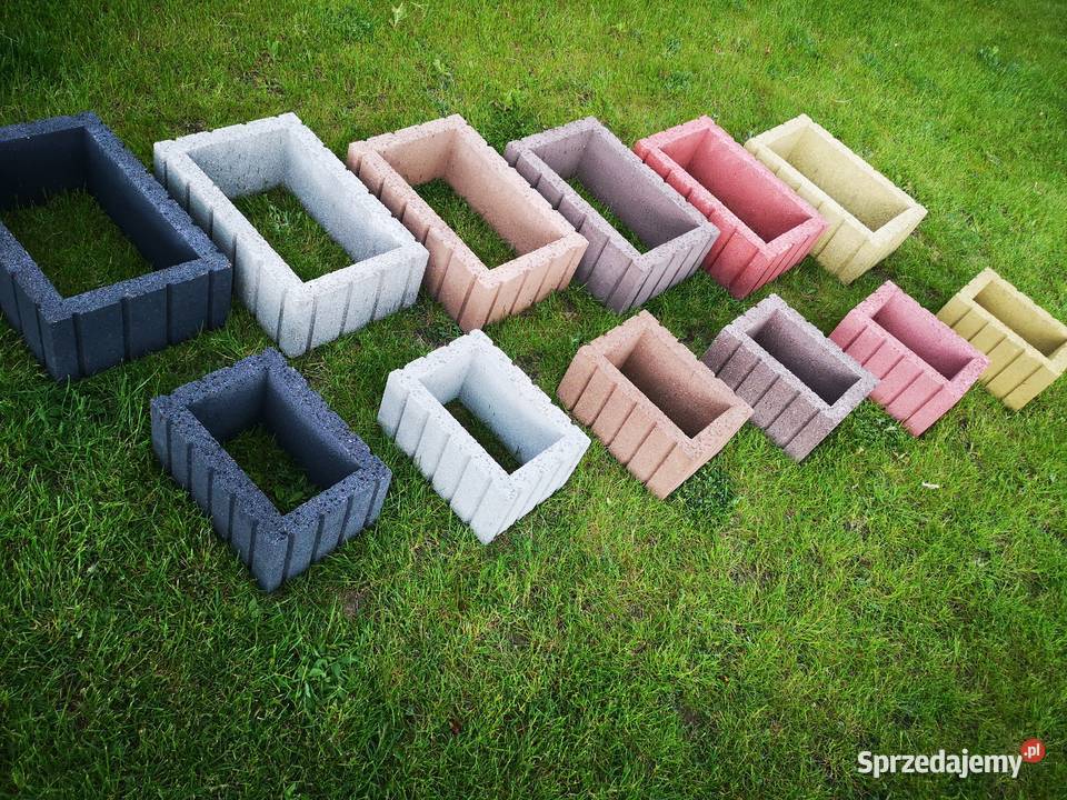 Gazony ogrodowe 40x28x20h donice betonowe Warszawa