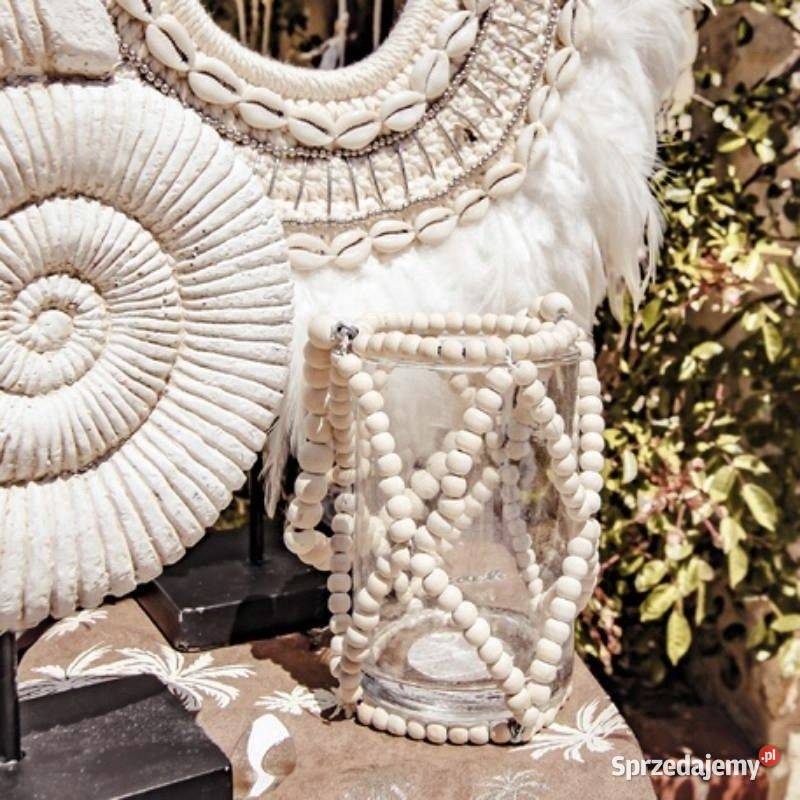 Lampion boho drewniane koraliki świecznik bali mazowieckie Warszawa sprzedam