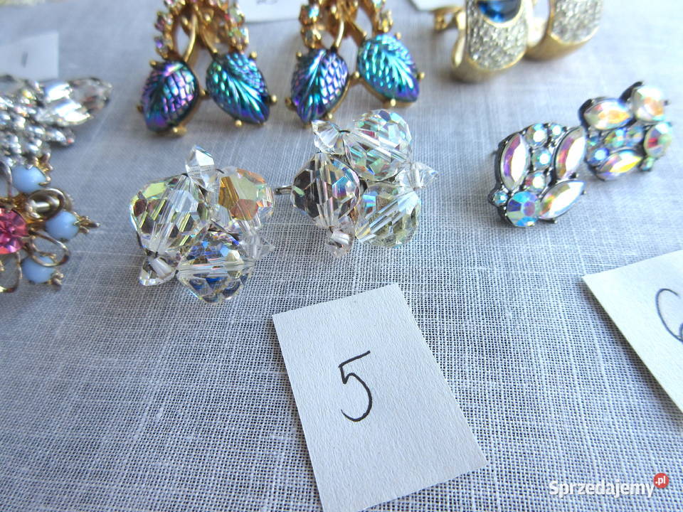 Stara biżuteria klipsy retro lata 80 Straszydle