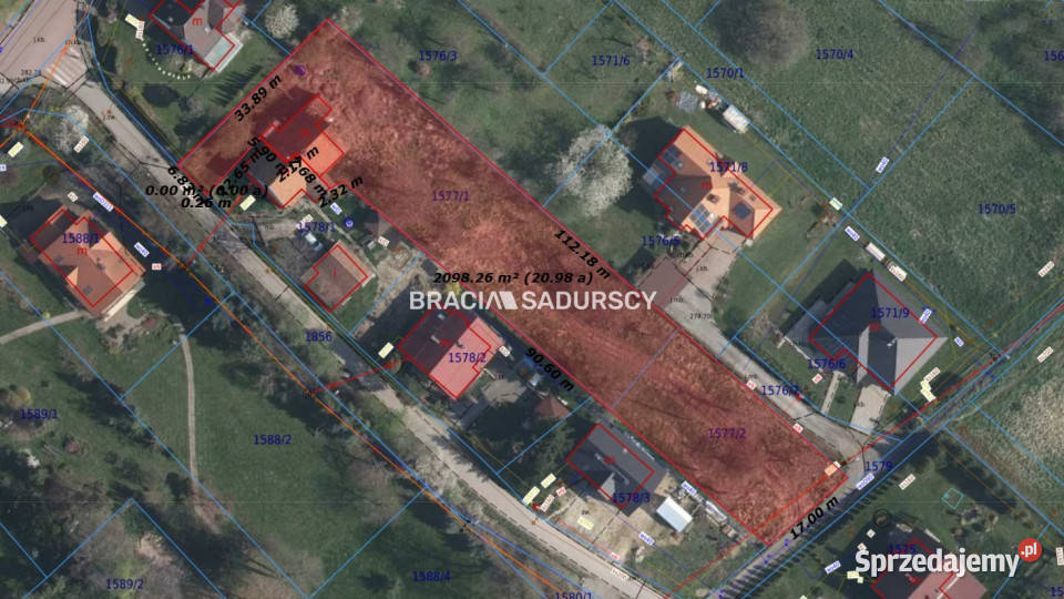 sprzedaży działki Wieliczka 2072m2 sprzedam