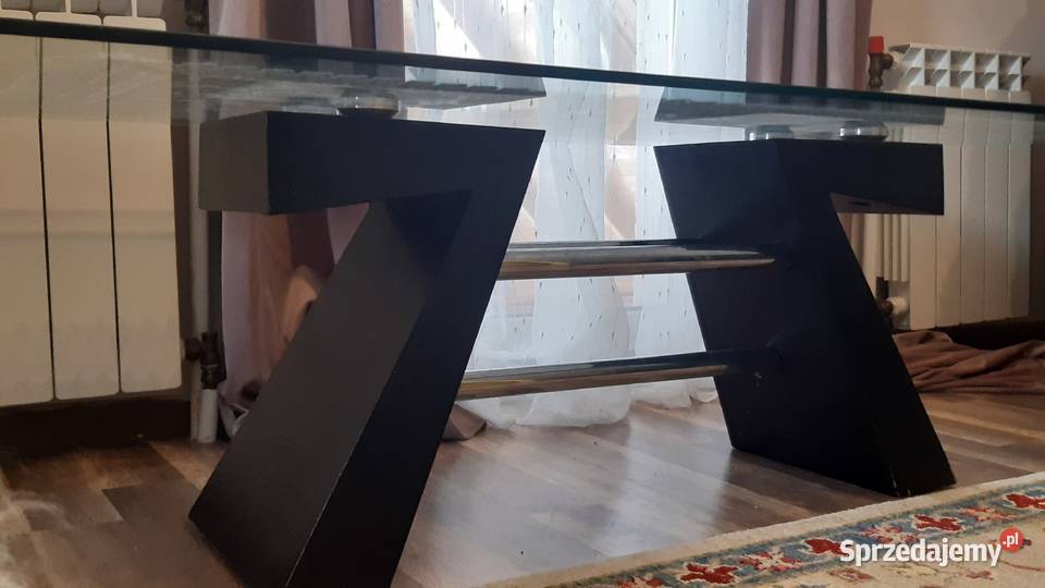 Sprzedam szklaną ławę z hartowanego masywnego 134cm Stoliki kawowe i ławy Ostrołęka sprzedam