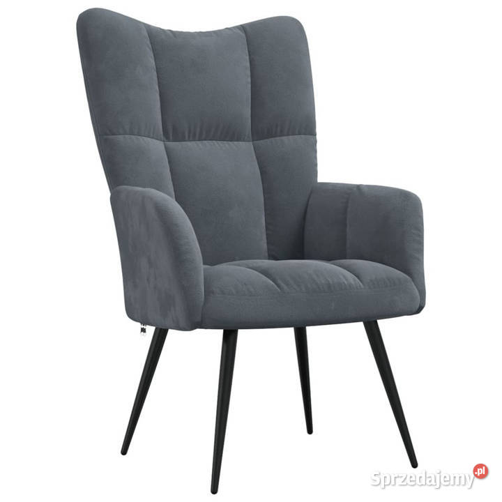Fotel ciemnoszary obity aksamitem WM328074 Warszawa