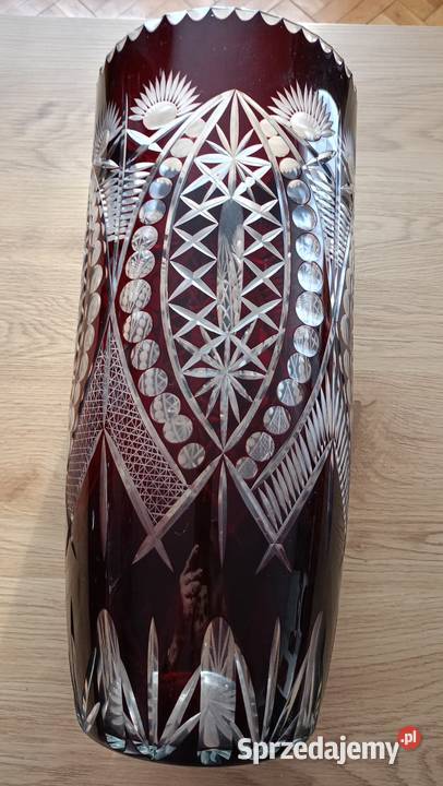 Kryształowy wysoki wazon Ręczno sprzedam
