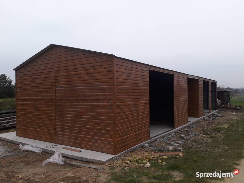 Grafitowy Garaż Blaszany 8x9m Blaszak Magazyn Radomsko sprzedam
