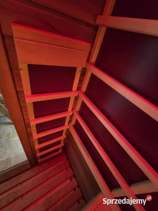 Sauna kabina na podczerwień szklane drzwi LED Dom i Ogród