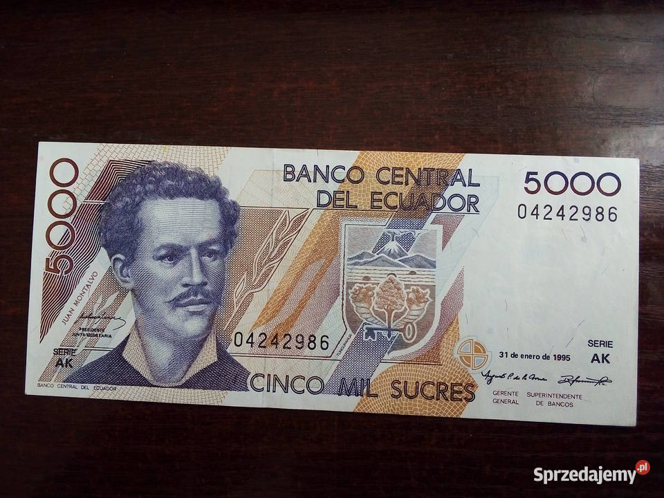 Banknot 5000 sucre Ekwador Płońsk