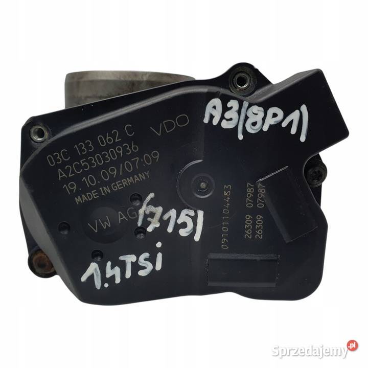 PRZEPUSTNICA Audi A3 II 8P 14 TFSI 03C133062C Silniki i osprzęt Chełm