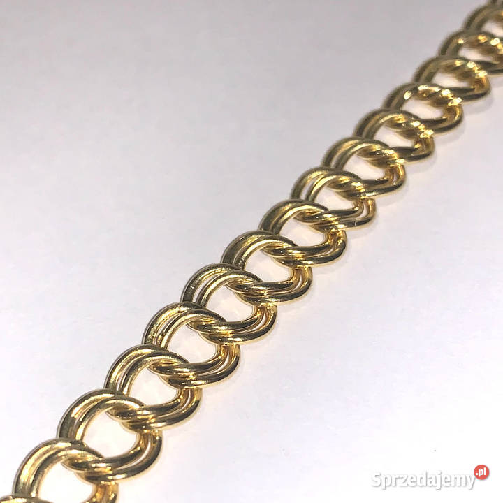 Złota BRANSOLETKA damska 18K splot GARIBALDI 20