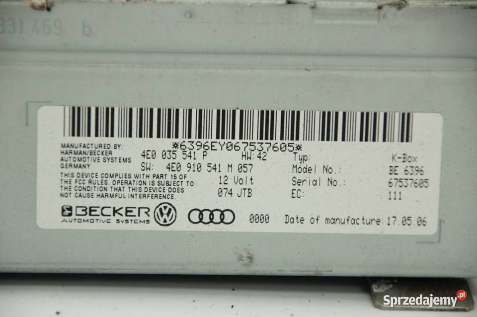 MODUŁ AUDI A8 D3 LIFT 4E0910541M