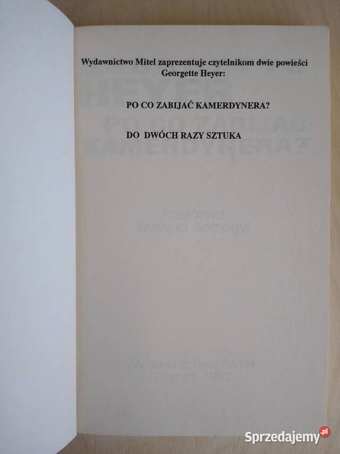 co zabijać kamerdynera Georgette Heyer miękka Gdańsk