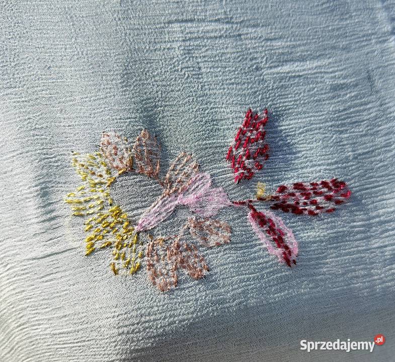 Duża chusta szal dupatta kolorowy haft szyfon Dla kobiet Szczecin sprzedam