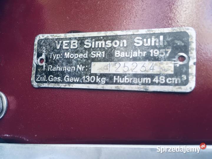 SIMSON SR 1 OKAZJA opolskie Dalachów