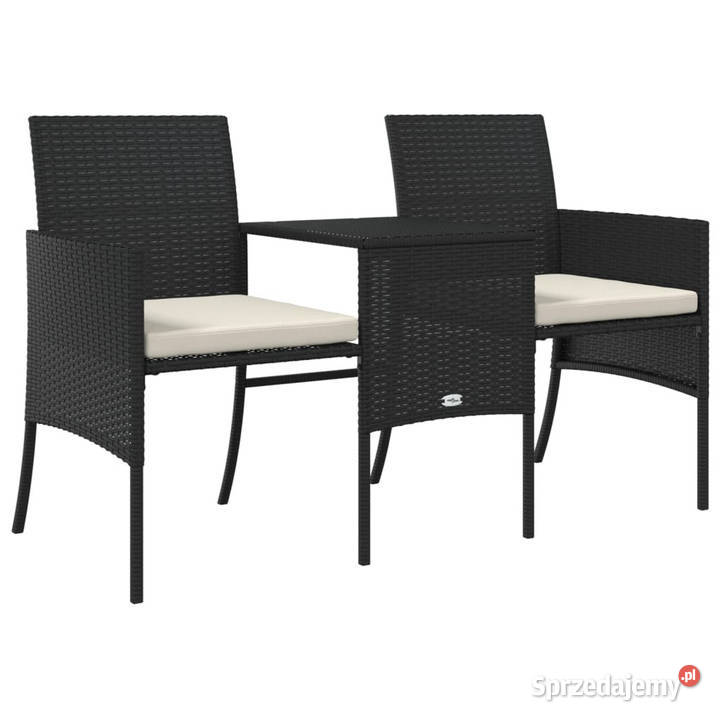 2os sofa ogrodowa ze stolikiem i stołkami czarna Warszawa