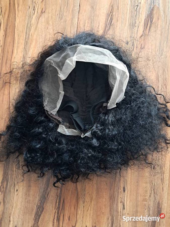 nowa regulowana peruka czarne kręcone włosy brak Sandomierz