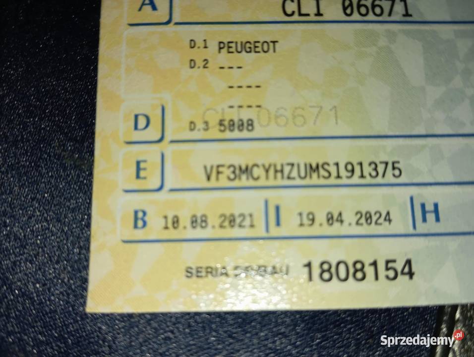 Sprzedam peugeota 5008 promocyjna Brudzeń Duży