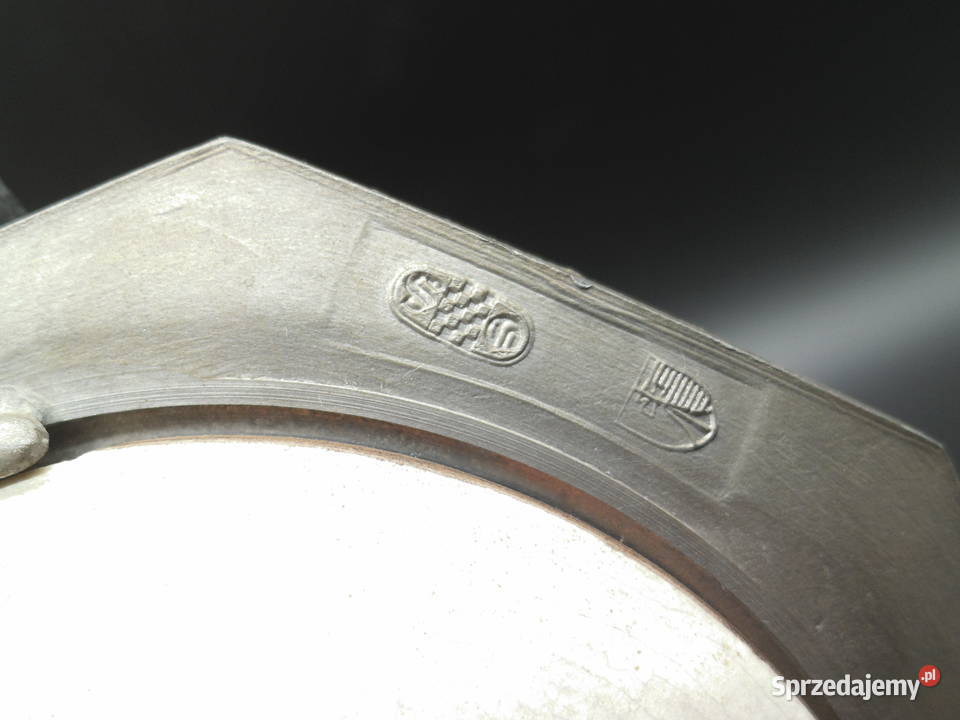 Ceramiczny talerz w oprawie cynowej Raszków