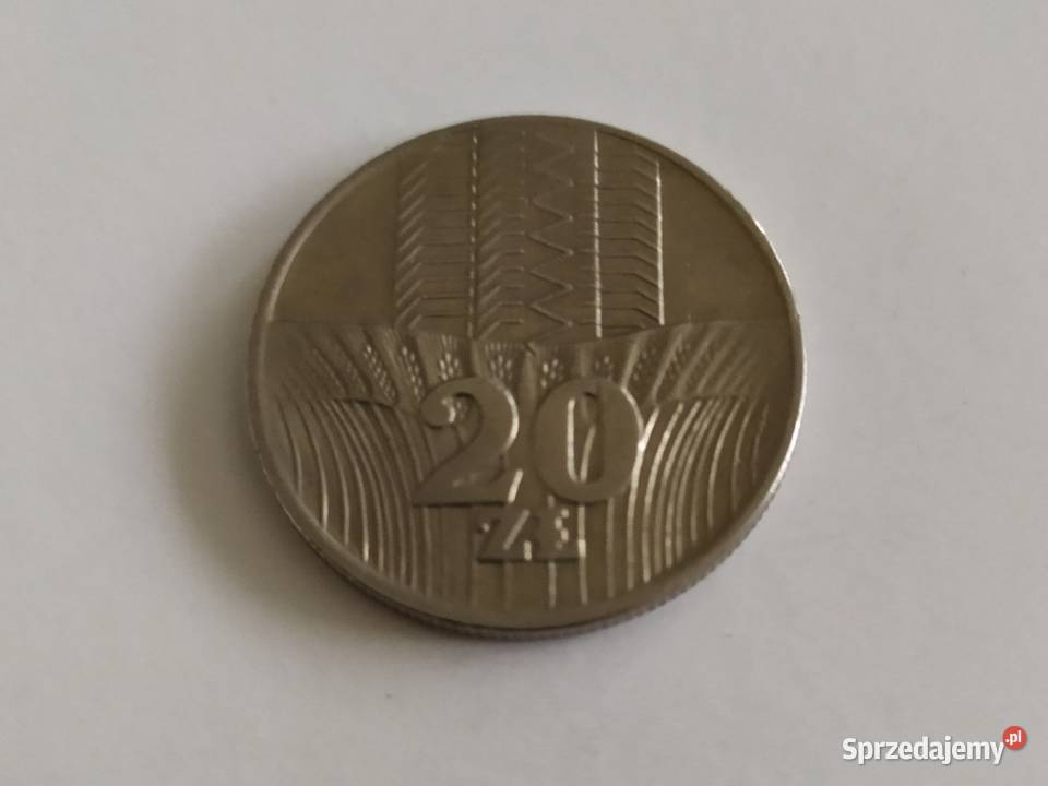 Moneta 20 b z PRL 1976 Wieżowiec i Kłosy