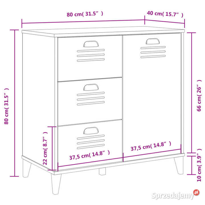Szafka VIKEN biała 80x40x80 materiał Warszawa